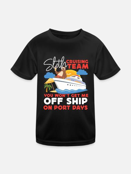 Cruise Ship Vacation Sloth Sloth - Kinder Funktions-T-Shirt - Schwarz - Vorne