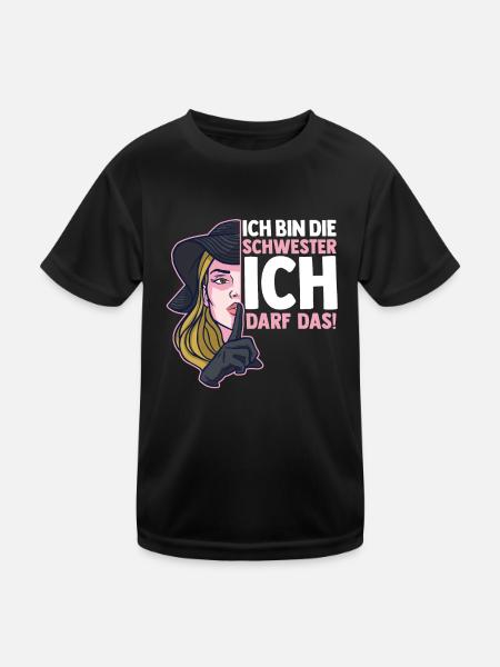 Geschwister Familie Schwestern Schwester - Kinder Funktions-T-Shirt - Schwarz - Vorne