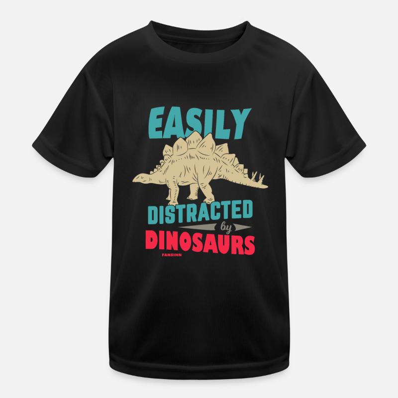 Easily Distracted By Dinosaurs Kinder Funktions-T-Shirt