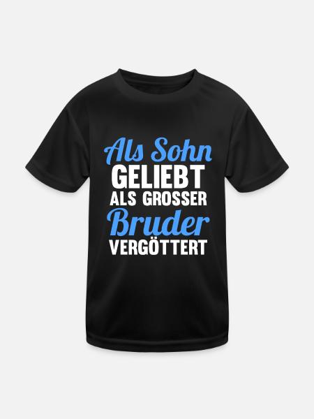 Geschwister Sohn Familie Brüder Bruder - Kinder Funktions-T-Shirt - Schwarz - Vorne