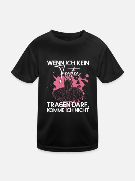 Tutu Ballett Tänzerin Lustig Ballerina - Kinder Funktions-T-Shirt - Schwarz - Vorne