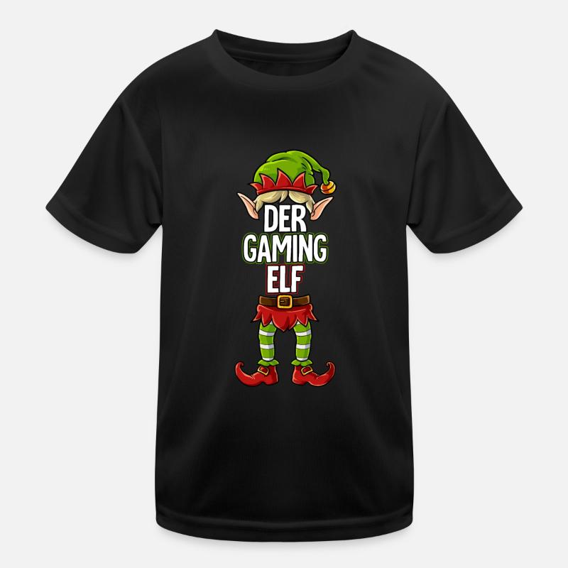 Gaming Elf Partnerlook Weihnachten Kinder Funktions-T-Shirt