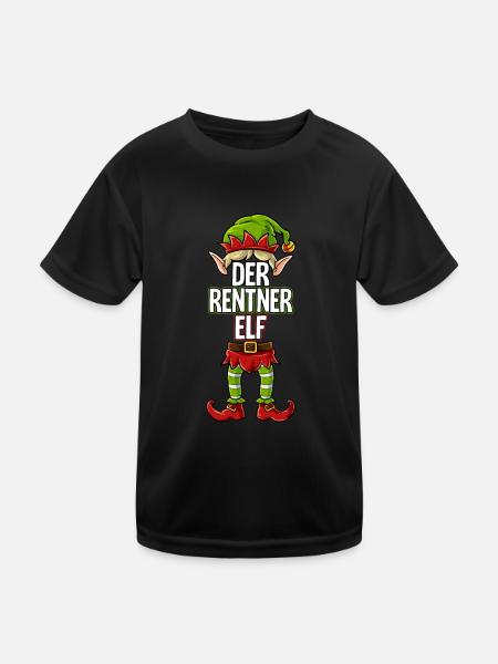 Rentner Elf Partnerlook Weihnachten - Kinder Funktions-T-Shirt - Schwarz - Vorne