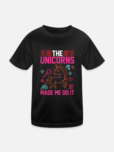 The unicorns made me Unicorn - Kids Functional T-Shirt - black - Front