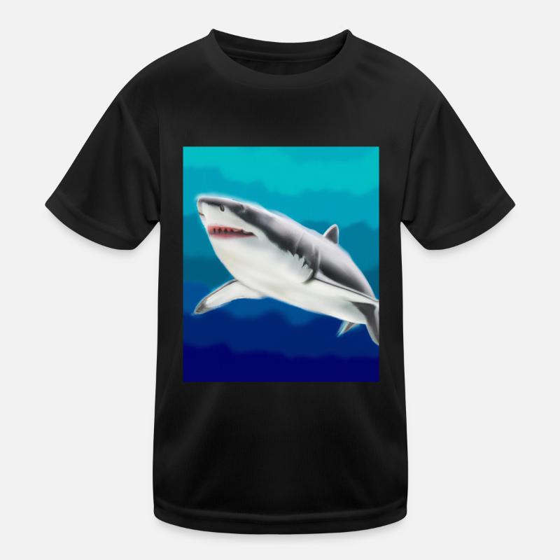 Grand Requin Blanc Vincent Van Gogh Style T-shirt sport Enfant