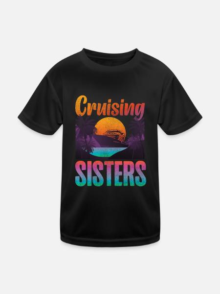 Cruise Ship Vacation Sister Girl - Kids Functional T-Shirt - black - Front