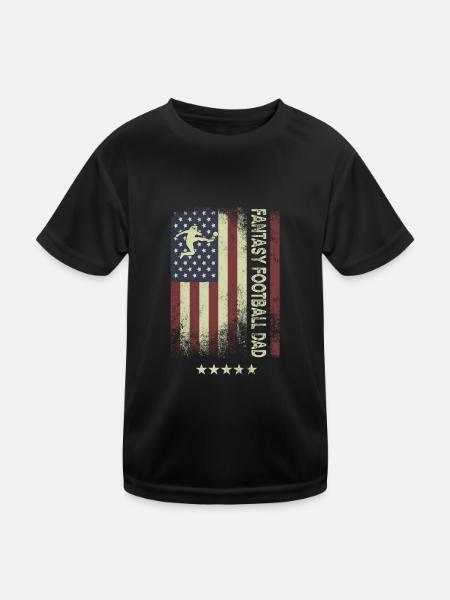 Drapeau américain - Fantasy Soccer Dad - T-shirt sport Enfant - noir - Devant