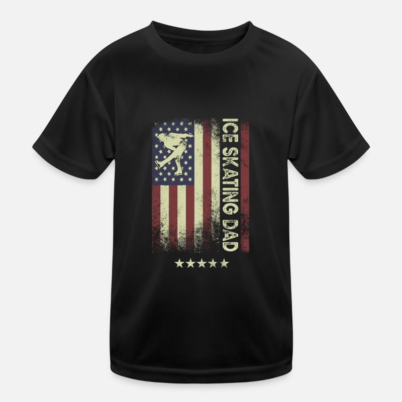 USA-amerikanische Flagge - Eislaufen-Vati Kinder Funktions-T-Shirt