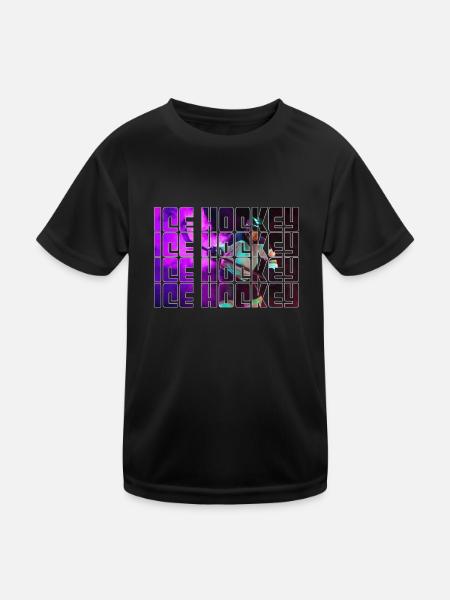 Eishockey - Kinder Funktions-T-Shirt - Schwarz - Vorne