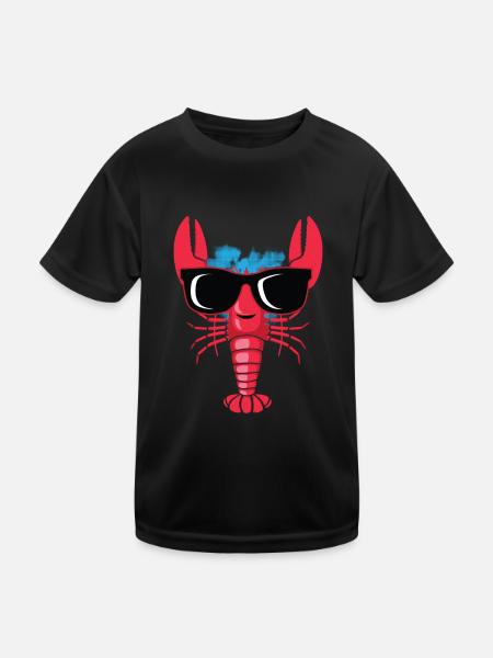 Cooler Hummer Feinschmecker Geschenk - Kinder Funktions-T-Shirt - Schwarz - Vorne