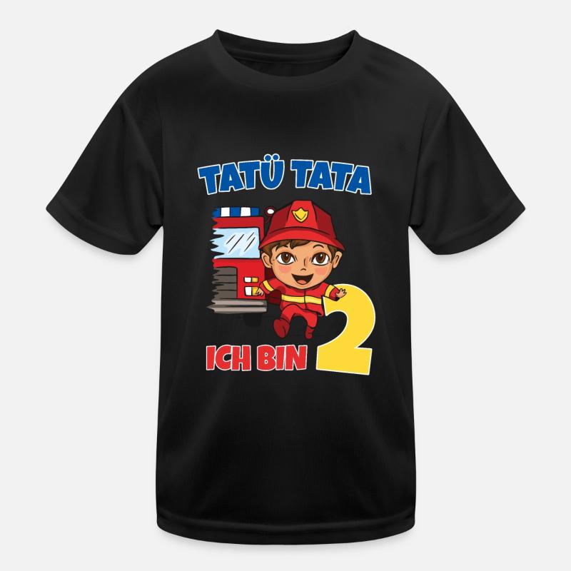 Ich bin 2 Feuerwehr Geburtstagsshirt 2. Geburtstag Kinder Funktions-T-Shirt