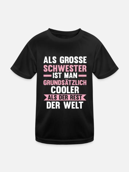 Geschwister Schwestern Schwester - Kinder Funktions-T-Shirt - Schwarz - Vorne