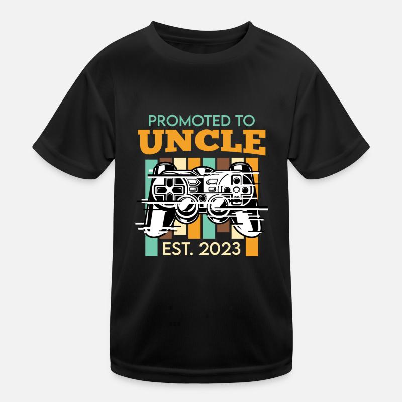 Uncle 2023 Promoted to Uncle Kids Functional T-Shirt