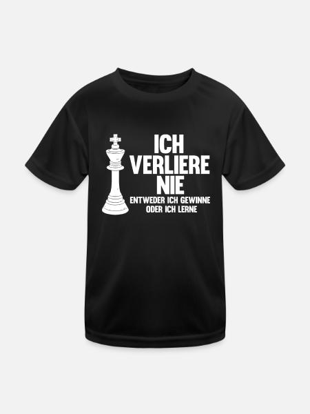 Schachspieler, Ich Verliere Nie, Schach - Kinder Funktions-T-Shirt - Schwarz