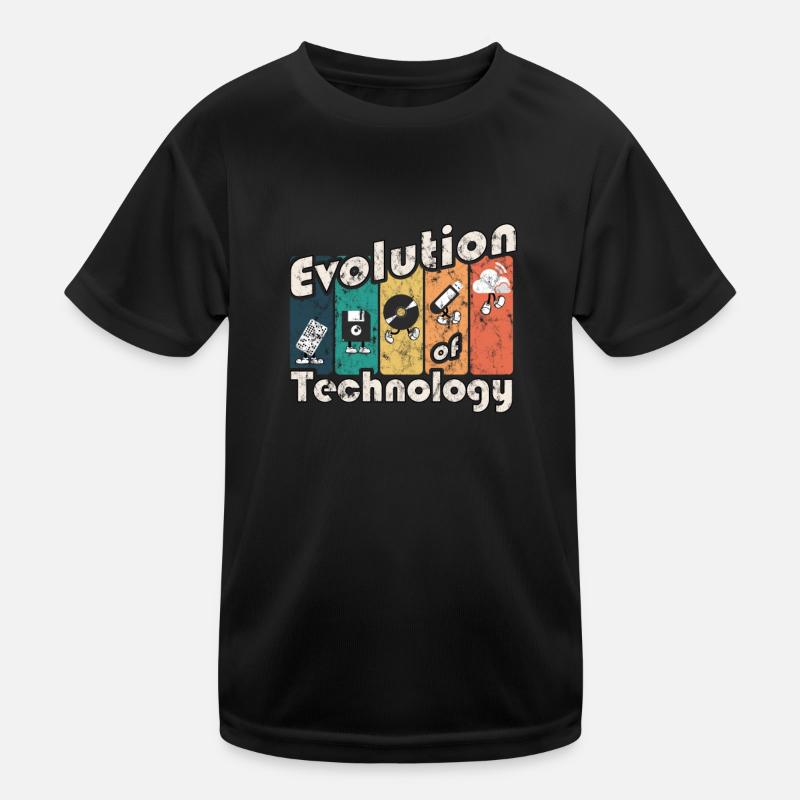 Evolution of Technology - Kinder Funktions-T-Shirt - Schwarz