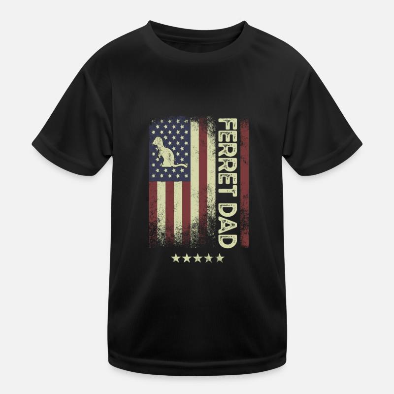 American Flag - Ferret Dad Kids Functional T-Shirt