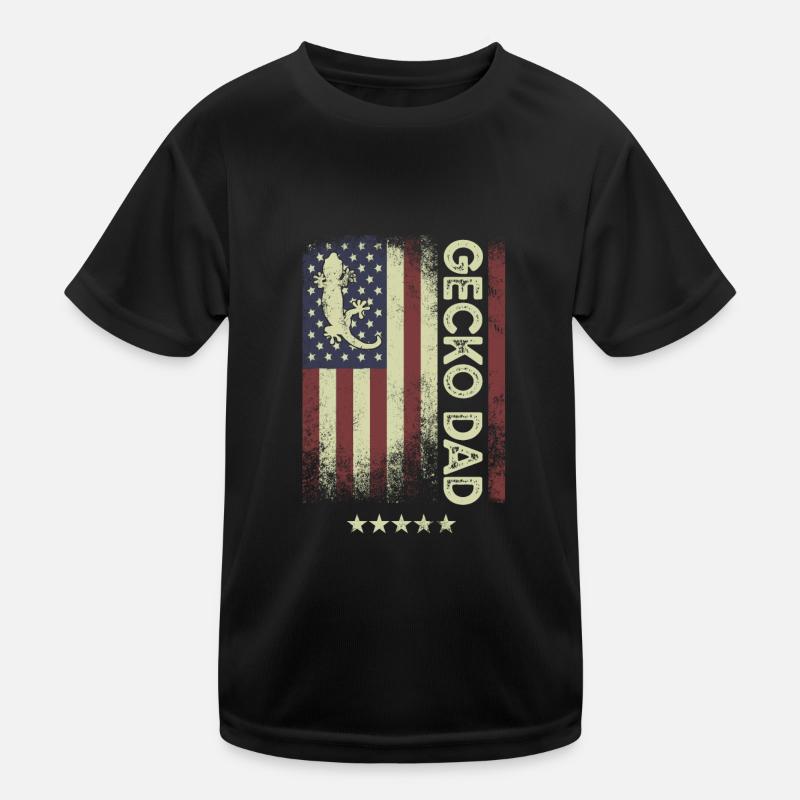 American Flag - Gecko-Dad Kids Functional T-Shirt