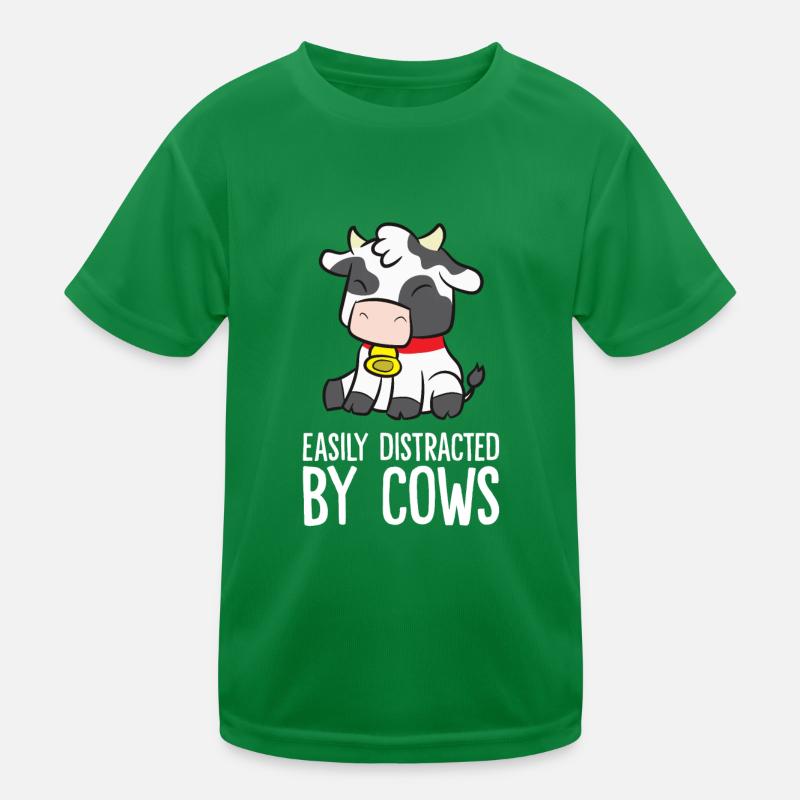 Easily Distracted By Cows Kids Functional T-Shirt