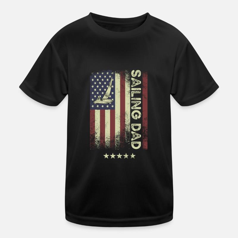 U.S. Flag - Sailing Dad Kids Functional T-Shirt