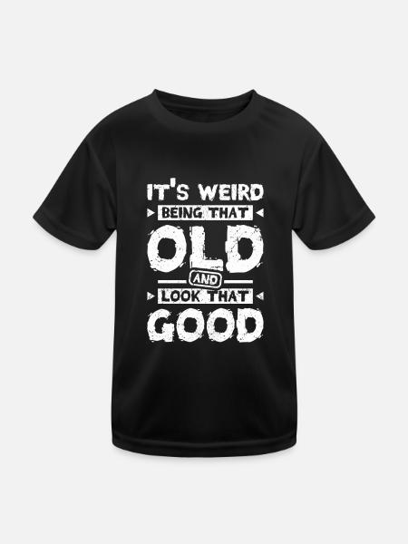 Old and look that good - Kinder Funktions-T-Shirt - Schwarz - Vorne