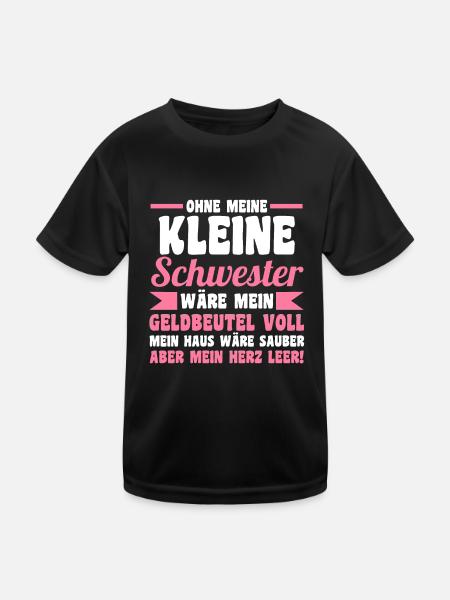 Geschwister Familie Schwestern Schwester - Kinder Funktions-T-Shirt - Schwarz - Vorne