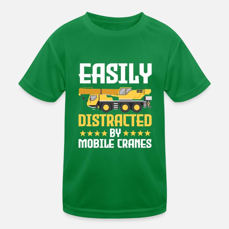 Funny mobile crane operator Kids Functional T-Shirt