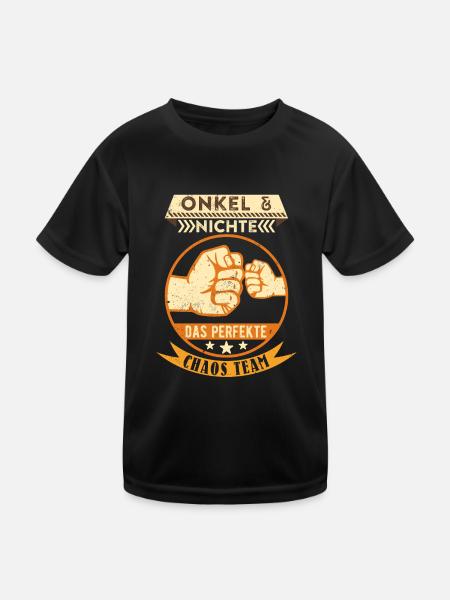 Onkel und Nichte das perfekte Chaos Team - Kinder Funktions-T-Shirt - Schwarz - Vorne