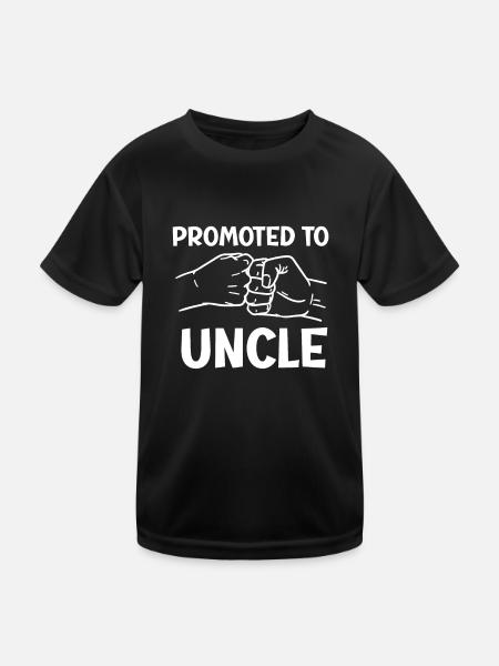 Promoted to Uncle 2023 Uncle Saying - Kids Functional T-Shirt - black - Front