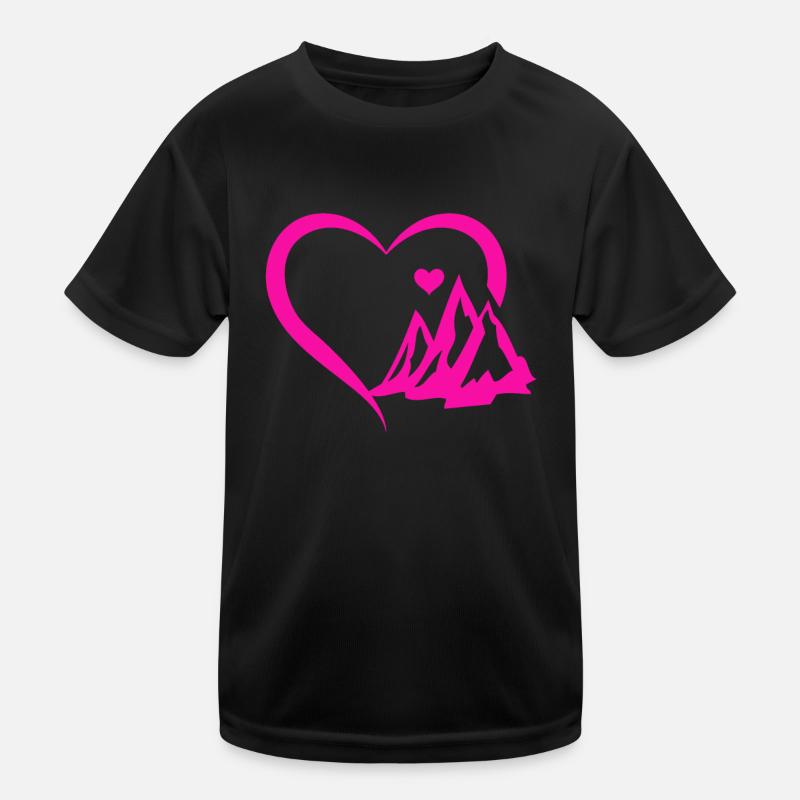 Mountain Climbing Mountain Hiking - Mountain Heart Kinder Funktions-T-Shirt