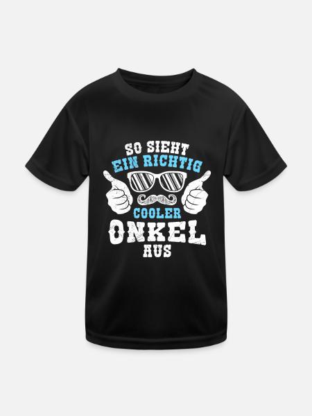 So sieht ein richtig cooler Onkel aus - Kinder Funktions-T-Shirt - Schwarz - Vorne
