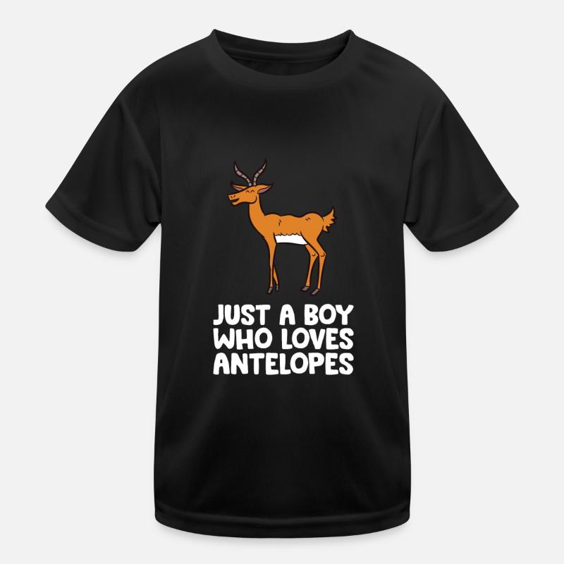 Nur ein Junge, der Antilopen liebt Kinder Funktions-T-Shirt