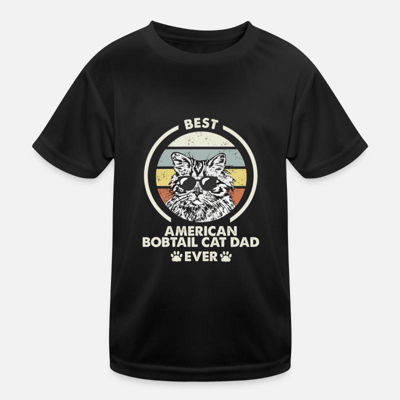 Cat Dad - American Bobtail Katze Kids Functional T-Shirt