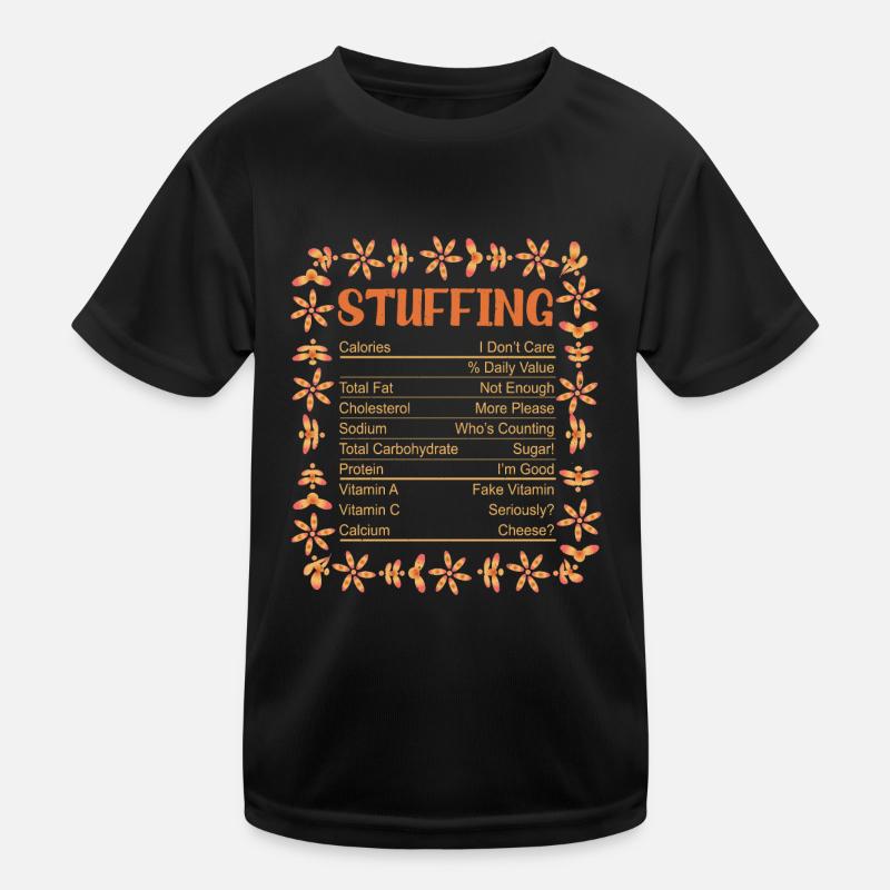 Nutrient Content Floral Stuffing Thanksgiving Kids Functional T-Shirt