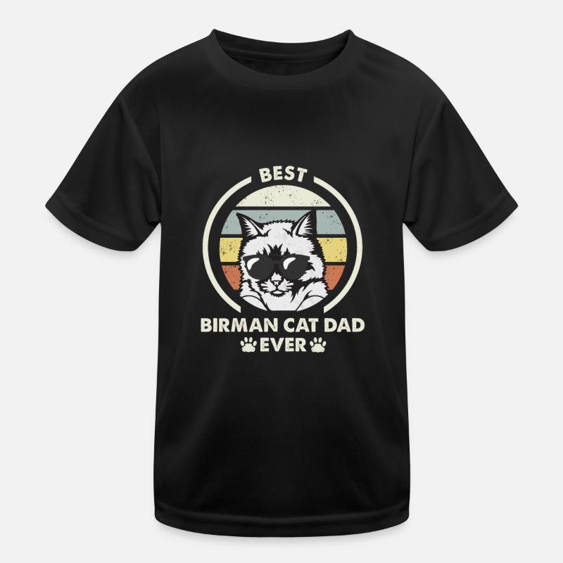 Cat Dad - Birman Katze Kinder Funktions-T-Shirt