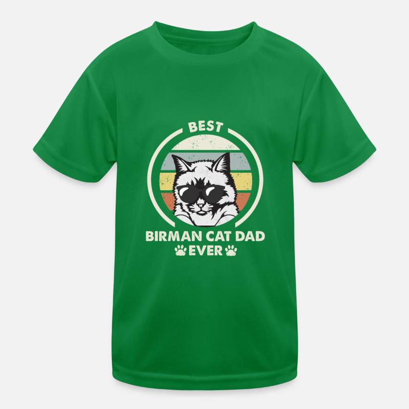 Cat Dad - Birman Katze Kinder Funktions-T-Shirt