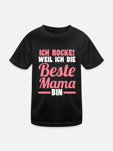 Mutter Mama - Kinder Funktions-T-Shirt - Schwarz - Vorne