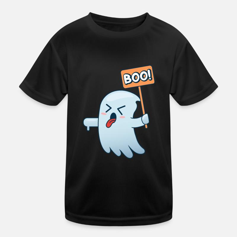 Little Ghost Witching Hour Halloween Ghost Kids Functional T-Shirt