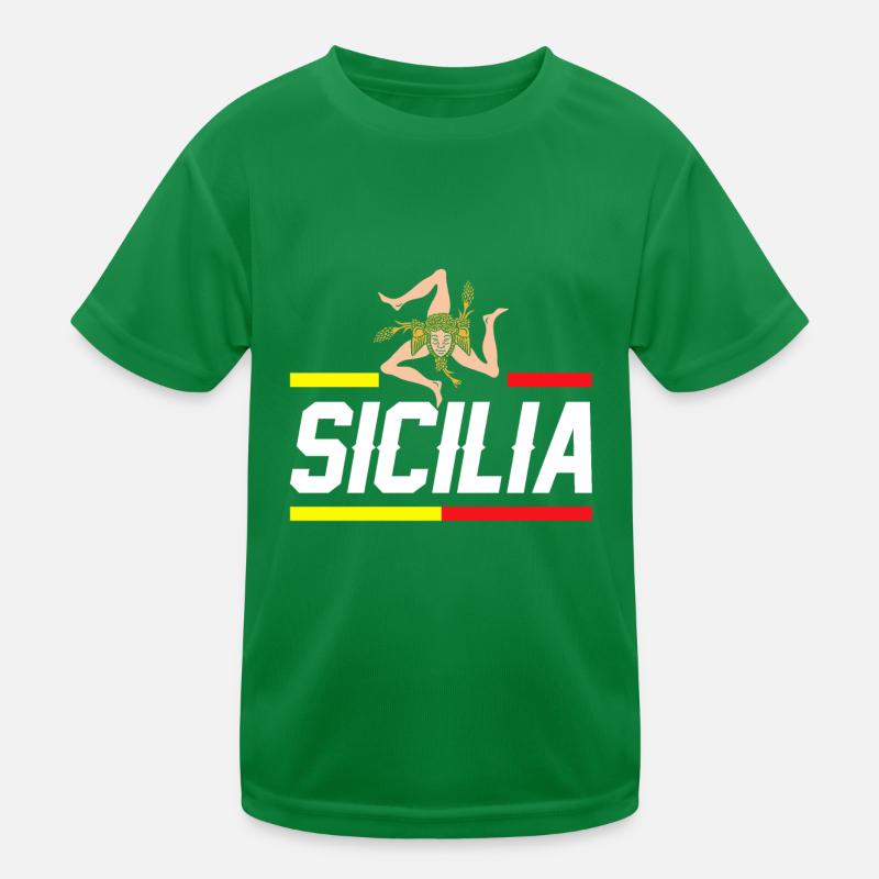 Sicily flag Sicily Palermo Italy Kids Functional T-Shirt