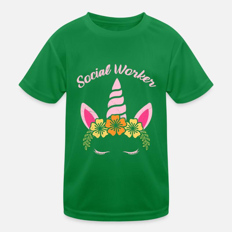 Einhorn Ich bin Sozialarbeiterin Kinder Funktions-T-Shirt