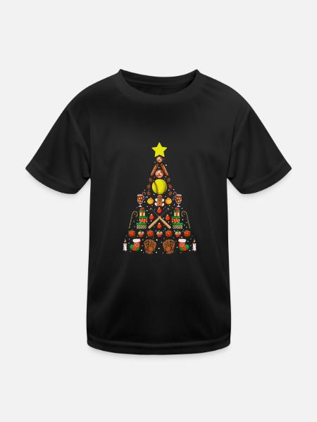 Softball Christmas Gifts Softball Player Xmas - Kinder Funktions-T-Shirt - Schwarz - Vorne