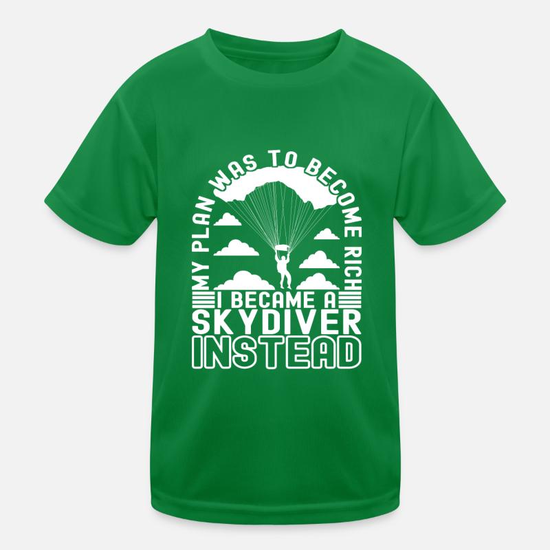 Parachute Parachutist Kids Functional T-Shirt