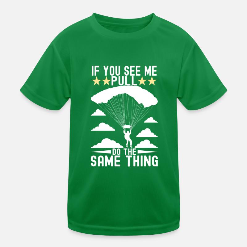 Fallschirm Fallschirmspringer Kinder Funktions-T-Shirt
