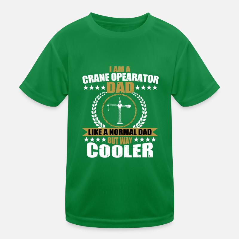 Crane operator Papa Kids Functional T-Shirt