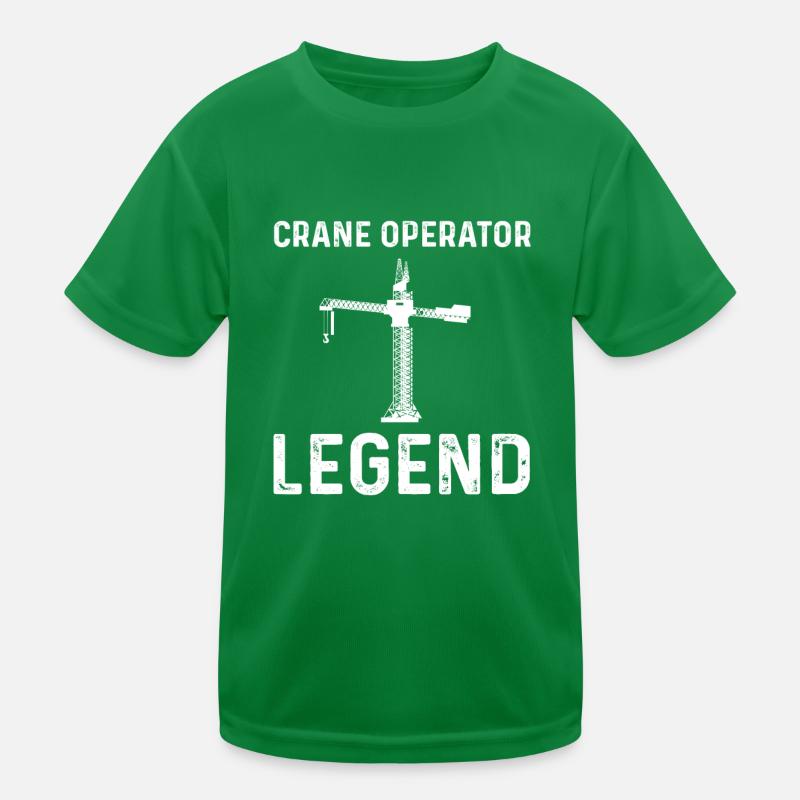 Crane Operator Legend Kids Functional T-Shirt