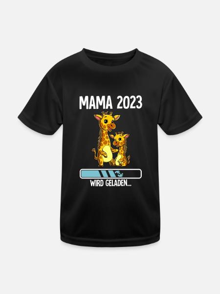 Werdende Mama 2023 - Kinder Funktions-T-Shirt - Schwarz - Vorne
