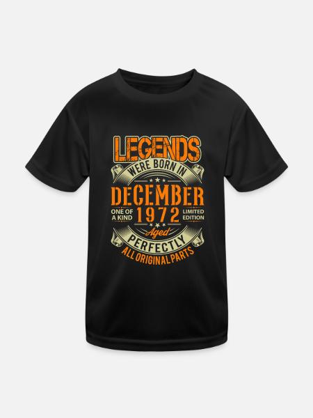 1972 December Birthday Legend - Kids Functional T-Shirt - black