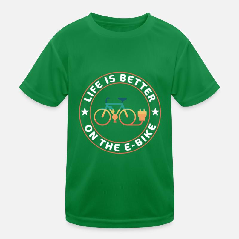 Life is better on the Ebike Ebiker Gift Kids Functional T-Shirt