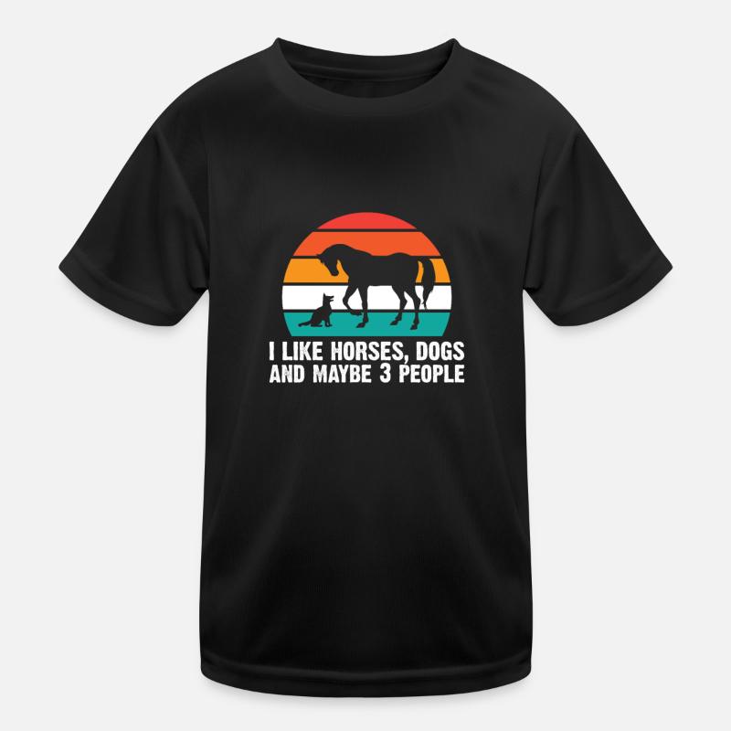 Pferde Hunde Reiten Reiter Spruch Kinder Funktions-T-Shirt