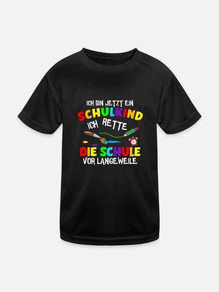 Ich Bin Jetzt Ein Schulkind Schüler Erstklässler - Kinder Funktions-T-Shirt - Schwarz - Vorne