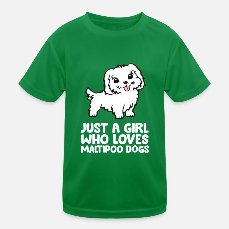 Nur ein Mädchen, das Maltipoo-Hunde liebt Kinder Funktions-T-Shirt